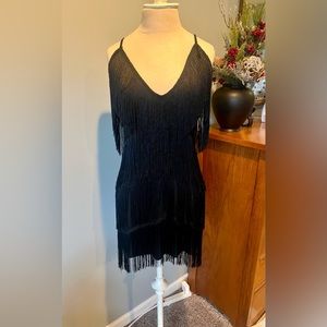 Black fringe dress